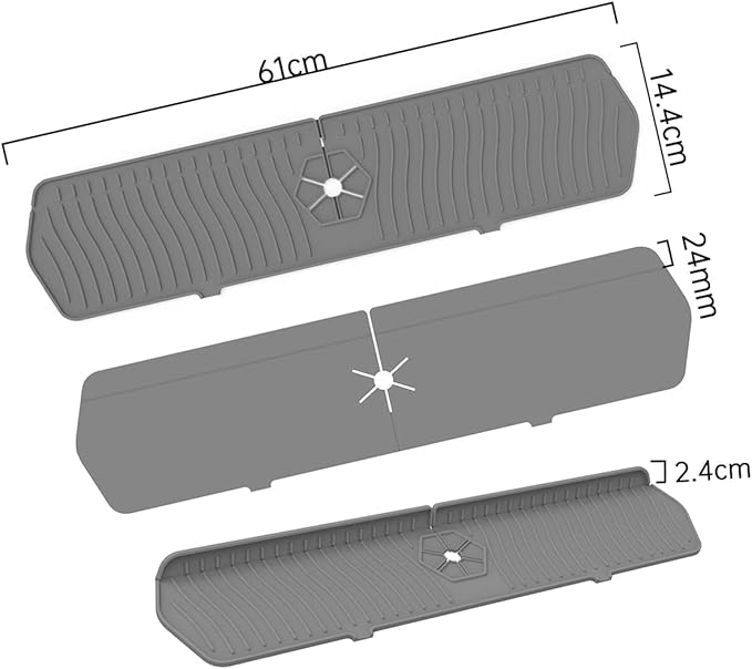 2 Pack Kitchen Faucet Sink Splash Guard, Sink Draining Pad Behind Faucet