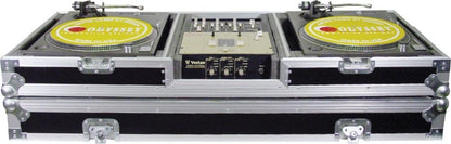 10" Format DJ Mixer and Two Battle Position Turntables Flight Coffin Case
