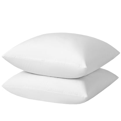20x20 Decorative Throw Pillow Inserts-Down Feather Pillow Inserts-Square-Cotton Fabric-Set of 2-White.