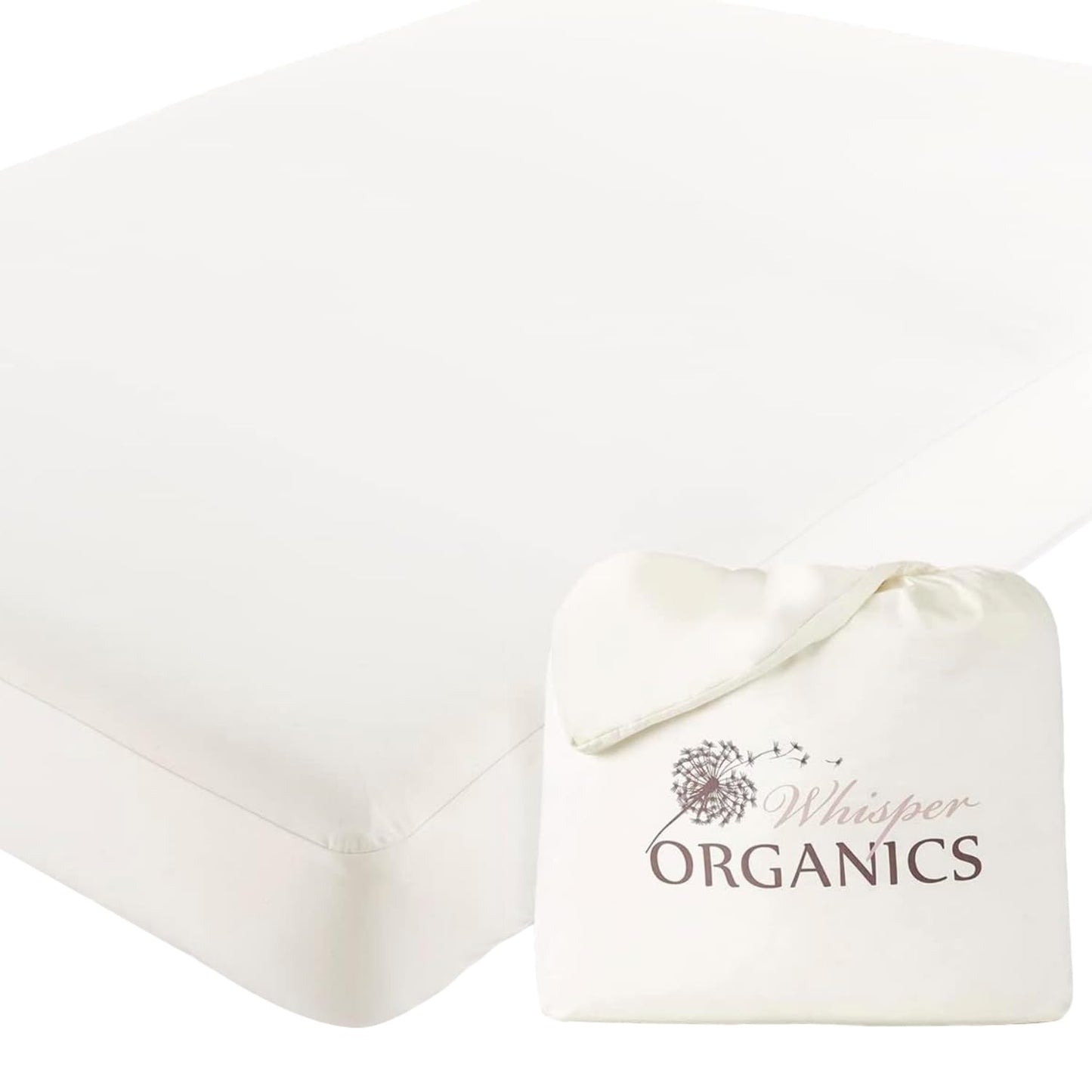Organic Waterproof Mattress Protector Twin Size - 100% Waterproof Mattress Pad with Extra Soft Quiet & Breathable Triple Layer Protection - GOTS Certified Machine Washable Deep Pocket Design (Twin)