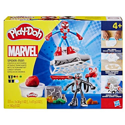 Play-Doh Spider-Man Launch & Slice Battle Playset, Non-Toxic Modelling Compound Set for Boys and Girls, Creative Toys for 4+ Year Old Kids