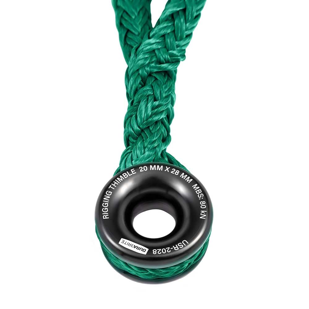 Pelican Rope Arborist Sling, USA Made 3/4" 10 FT Adjustable Rigging Block Sling with Aluminum Ring - Single-Head, 20,000 LBS MBS / 2,000 LBS WLL, 12 Strand Green Polyester, Tree Climbing Gear