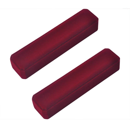 iSuperb 2 Pcs Long Red Velvet Necklace Box Chain Bracelet Boxes Cases 8.7x1.6x2inch Jewelry Display Storage Gift Box