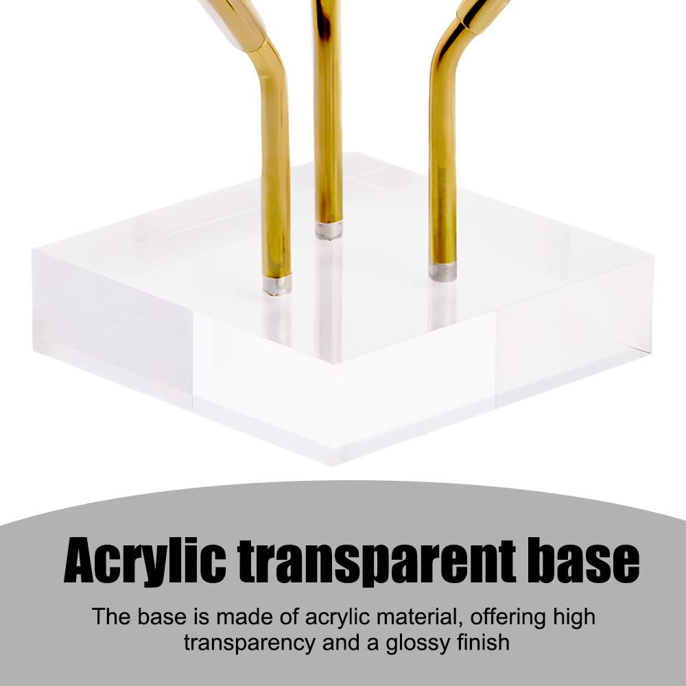 Acrylic Display Stand, 4 PCS Clear Rock Easels Non-Slip Geodes Holders for Gemstones Fossils Crystal Minerals