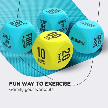TidyFriend Exercise Dice, 6 Sided Foam Fun Workout Dice for Solo or Group Classes, Great Dynamic Exercise Equipment (Blue)