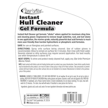 STAR BRITE Instant Hull Cleaner - 32 Oz Gel Spray - Easily Remove Stains, Scum Lines & Grime on Boat Hulls, Fiberglass, Plastic & Painted Surfaces (096132)