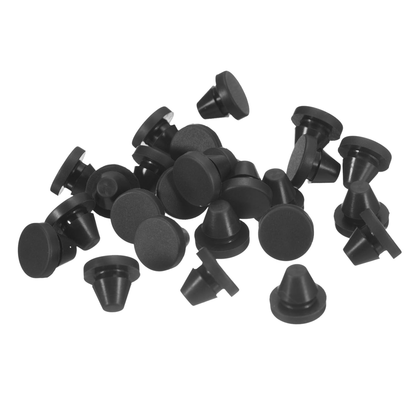 uxcell 25Pcs Silicone Plugs, Rubber Round Snap in Locking Hole Plugs for 6-7mm Hole, Hole Stoppers Waterproof Hole Plug for Metal Tube, Furniture End Caps Inserts, Black