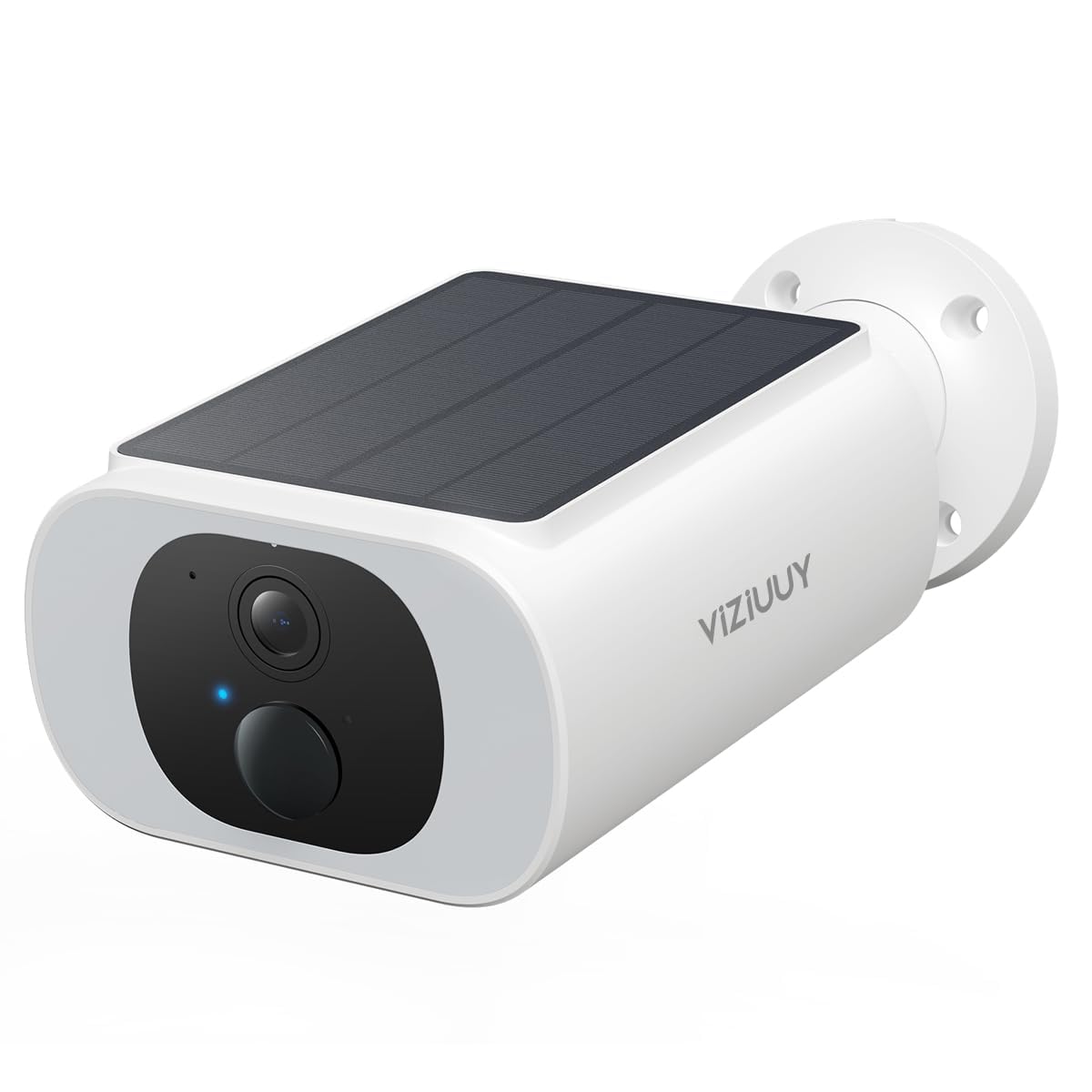 VIZIUUY Solar Camera Outdoor Wireless, 2K Cameras for Home Security with Embedded Solar Panel, WiFi Surveillance Camera, Colorful Night Vision, 2-Way Audio, Continuous Power, Compatible with Alexa