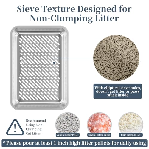 19.7''x13.8''x13.8'' Enclosed Stainless Steel Litter Box with Lid