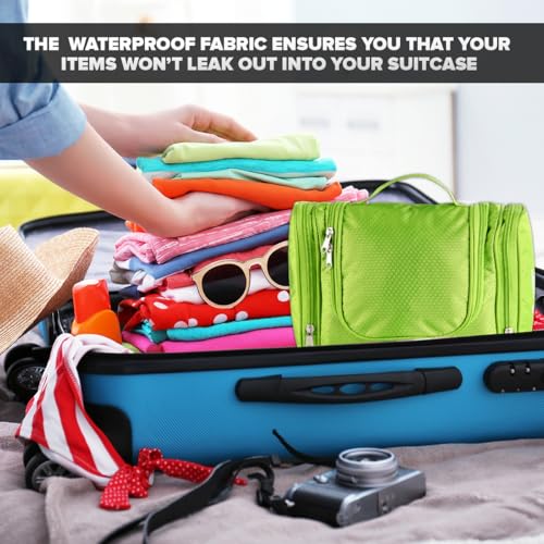 Bago Travel Hanging Toiletry Wash Bag - Large Waterproof Organizer for Women and Men - Cosmetic Essentials (Black)