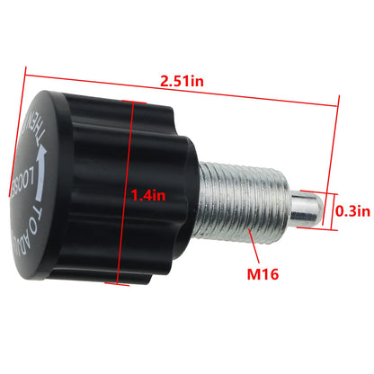 FMHXG M16 Pull Pin Knob, Black, Steel & ABS, M16 x 1.5, 65mm