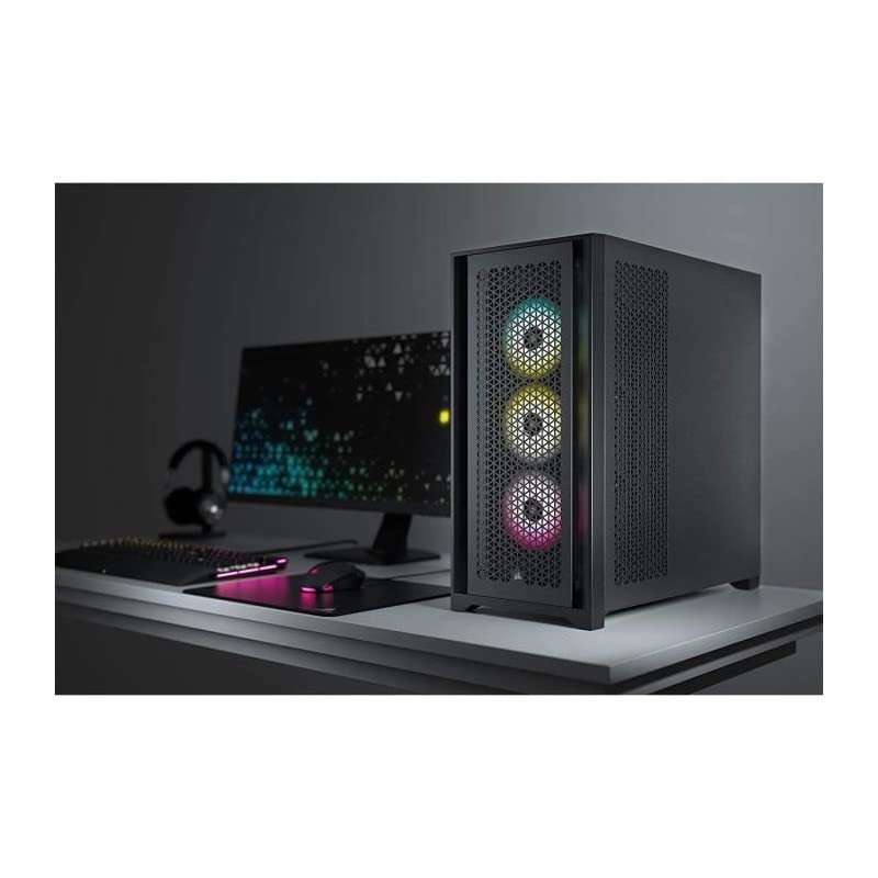 Corsair 5000D Airflow Tempered Glass Mid-Tower ATX Case (High-Airflow Front Panel, Corsair RapidRoute Cable Management System, Two Included 120mm Fans, Motherboard Tray with Fan Mounts) Black