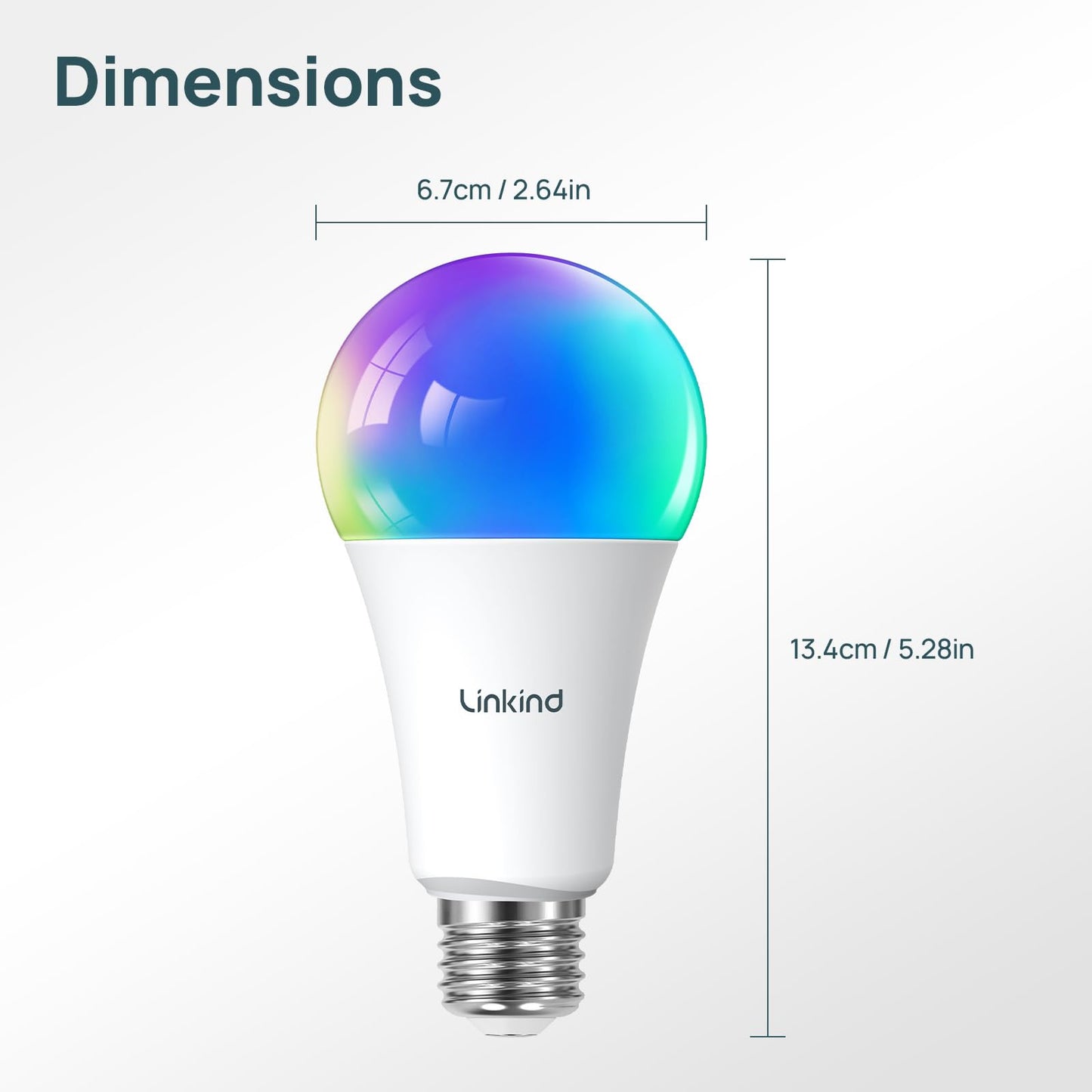 Linkind Smart Light Bulbs, 1600LM (100W Equivalent) Smart Bulb, Work with Alexa & Google Home, RGBTW Color Changing Bulb Music Sync, 2.4GHz Wi-Fi & Bluetooth, LED Alexa Light Bulbs 14W, A21 E26, 2Pack