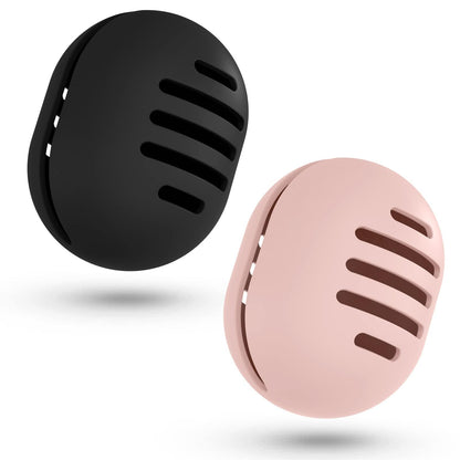 2 Pcs Makeup Sponge Holder,Double-Sided Breathable Silicone Beauty Blender Holder for Travel or Daily,Shatterproof Make-up Travel Case Quick Drying Easy to Carry,Grey+Pink