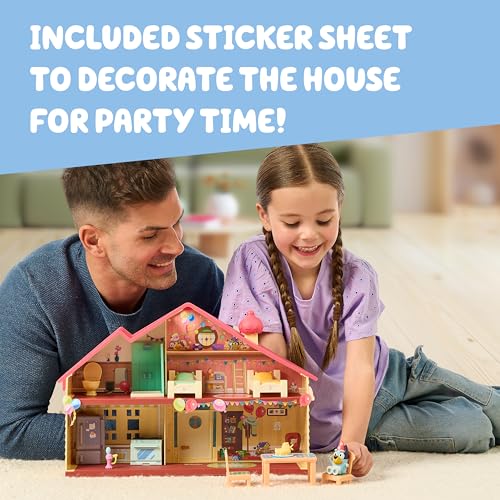 Bluey Celebration Home, Help Celebrate Birthday, With 11 Play Pieces of Removable Furniture and Accessories, Plus 1 Exclusive 2.5 Inch Figure,