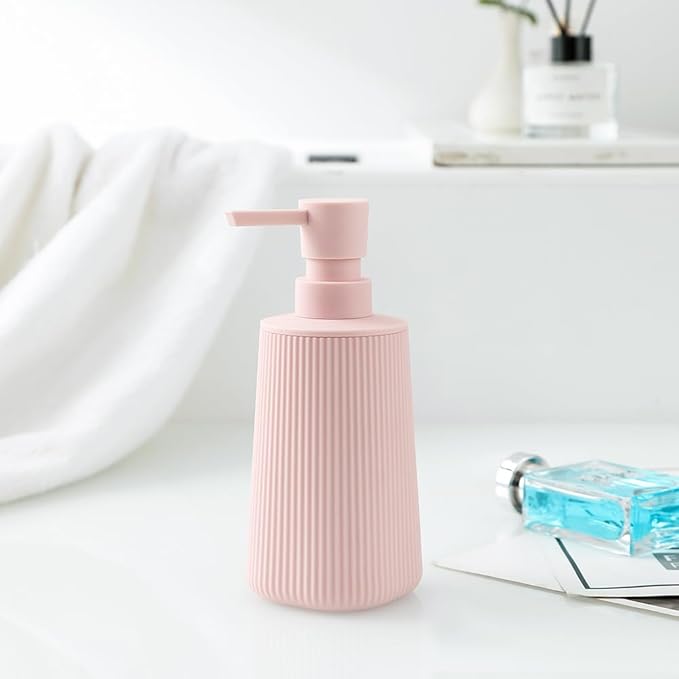 Small Soap Dispenser for Bathroom and Kitchen, Modern Farmhouse Striped Style