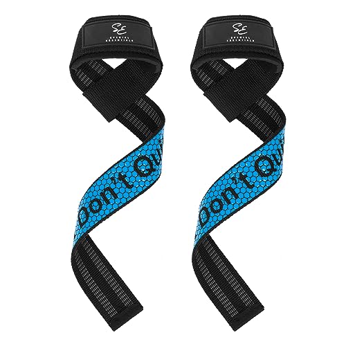 Special Essentials Wrist Straps for Weightlifting - Two-Sided Anti Slip Silicone Grip & Premium Padded Neoprene - Durable Gym Lifting Straps for Men and Women - Ideal for Bodybuilding & Powerlifting