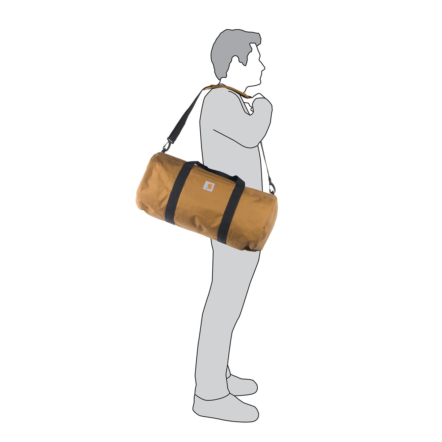 Carhartt Trade Series 2-in-1 Packable Duffel with Utility Pouch, Grey, Medium (21.5-Inch)