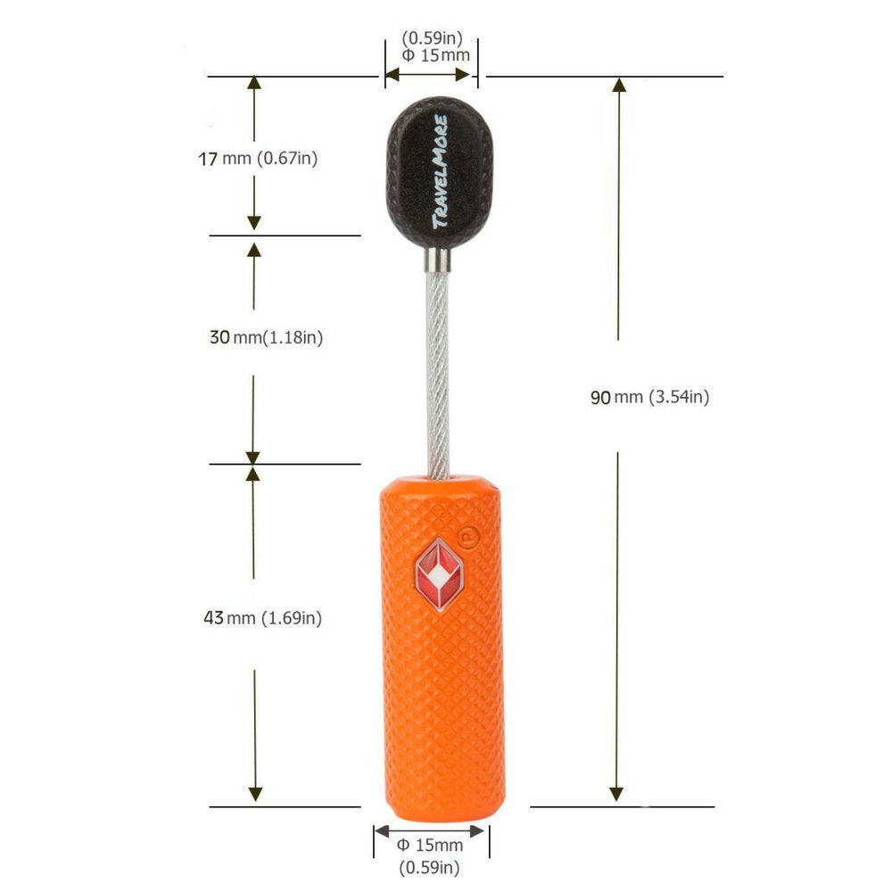 TSA Approved Luggage Locks with Keys for Travel – Flexible Ultra Secure Mini Key Padlock & Metal Zinc Alloy Material – Orange