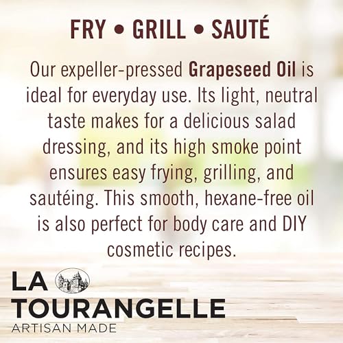 La Tourangelle, Organic Canola Oil, Expeller-Pressed Non-GMO Canola Seeds, Pesticide and Chemical Free, High Heat Neutral Cooking Oil, 16.9 Fl Oz