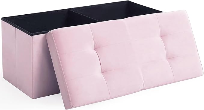 Storage Ottoman Bench Foldable Seat Footrest Shoe Bench End of Bed Storage