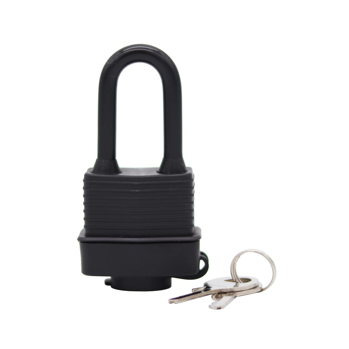 SafiSwords Waterproof Padlocks Keyed Alike for Outdoor use, Covered Heavy Duty Laminated Steel Lock, 1-9/16 Inch. Wide, Long Padlock, Bulk Locks with Same Keys, Pack of 72
