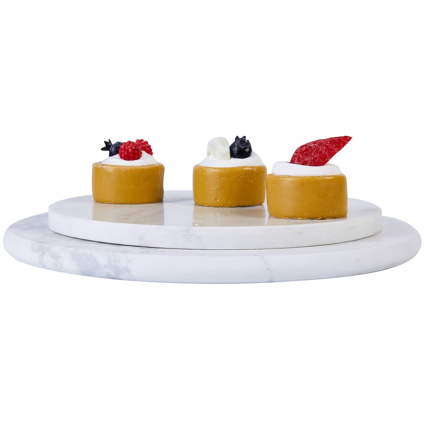 Round Marble Cheese Cutting Board Plates White 7.8IN