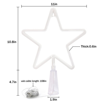KOUPA 14.5-Inch Christmas Tree Topper Large 5 Point Star Treetop with LED Warm White Lights for Xmas Ornaments and Holiday Seasonal Tree Decorations