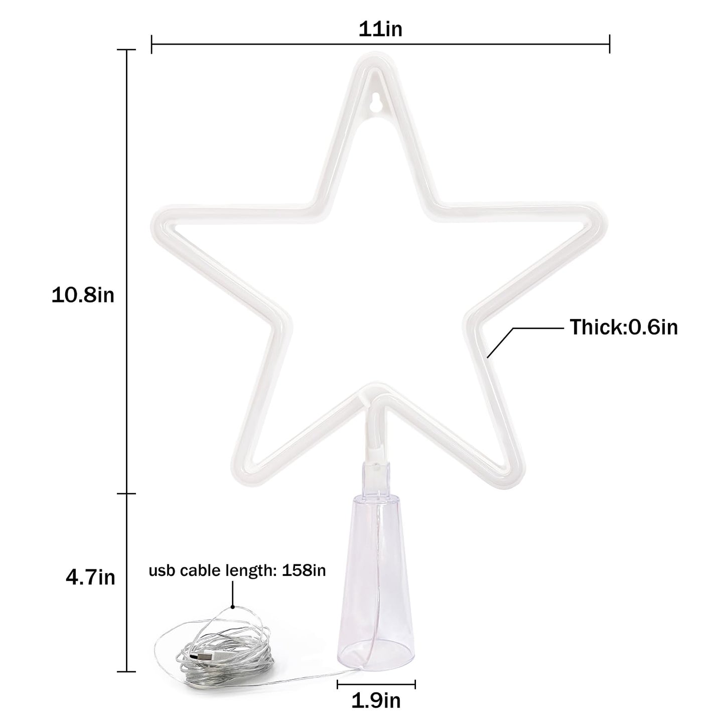 KOUPA 14.5-Inch Christmas Tree Topper Large 5 Point Star Treetop with LED Warm White Lights for Xmas Ornaments and Holiday Seasonal Tree Decorations