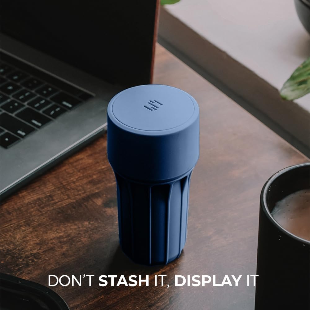 Staze Air Tight Smell Proof Container (148ml) – Vacuum Seal Jar, Waterproof Food Storage Canister, Portable Small Smell Proof Jar for Coffee, Herb, Spice & Gummies - (REEF)