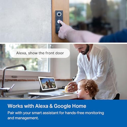 TP-Link Tapo Smart Video Doorbell Camera with Chime, Battery or Wired, 2K QHD Color Night Vison, No Monthly Fee, 180° Ultra-Wide Head-to-Toe View, Ring Call, Free AI Detection, Local Storage (D225)