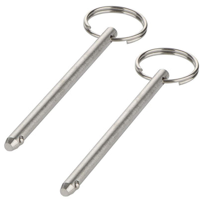 2 Pack Quick Release Pin, Diameter 0.236"(6mm), Overall Length 4.7"(120mm), Usable Length 4.13"(105mm), Full 316 Stainless Steel, Bimini Top Pin, Marine Hardware