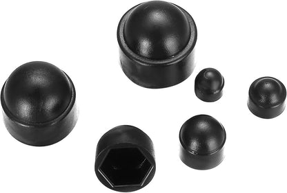wugongshan 145 Pcs Screws Bolt Covers Caps, Hex Head Dome Bolt Covers, Plastic Bolt Caps, Screw Caps Covers, Hexagonal Screw Bolts Cover Protection Caps for Matching, M4 M5 M6 M8 M10 M12
