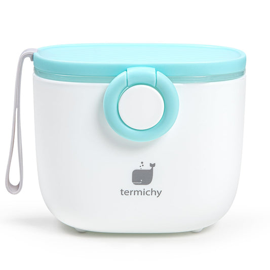 Termichy Baby Formula Dispenser, Portable Milk Powder Dispenser Container with Carry Handle and Scoop for Travel Outdoor Activities with Baby Infant, 8.8OZ, 0.55LB, 250g, 500ml (Baby Blue)