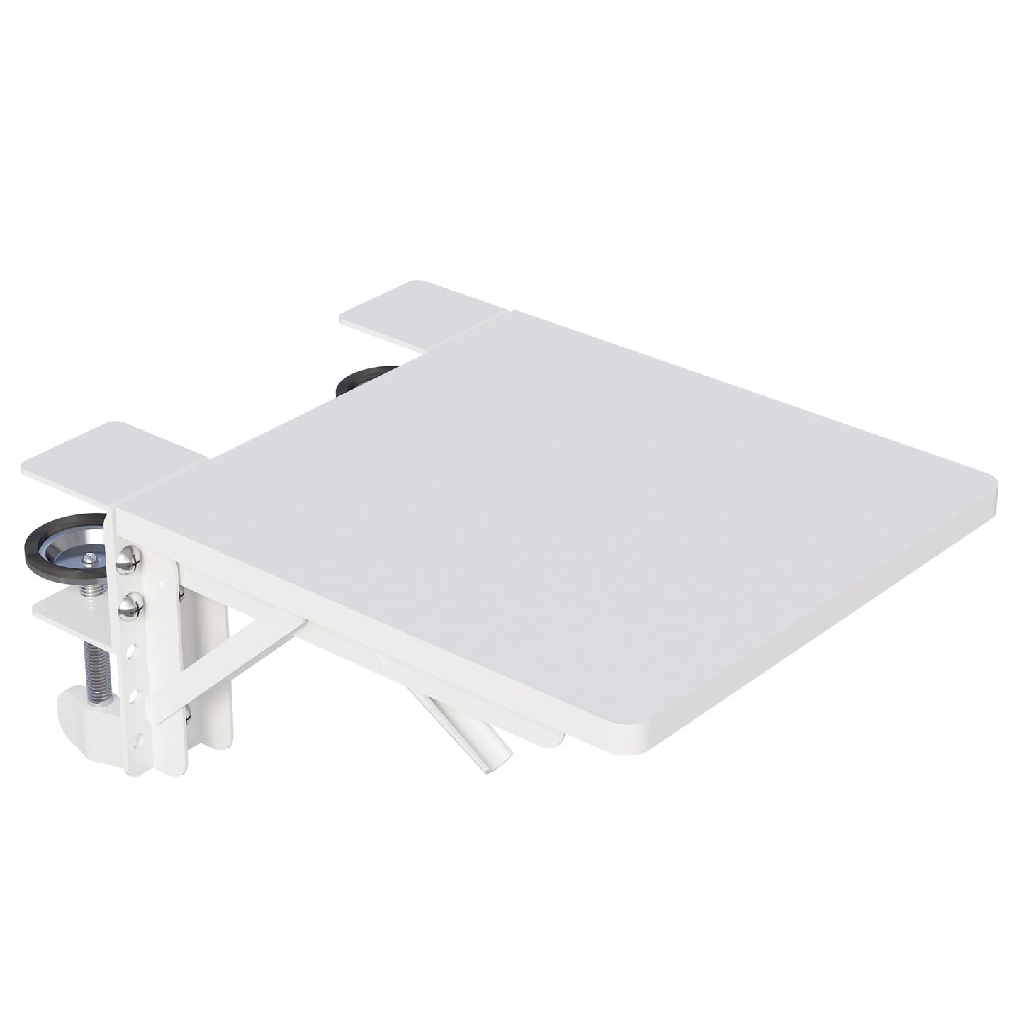 BONTEC Ergonomic Desk Extender Tray, 9.5"x9.1" Table Mount Arm Wrist Rest Shelf, 90° Foldable Elbow Support, Clamp on Computer Arm Rest for Desk, Office & Home Use, Durable & Easy to Install