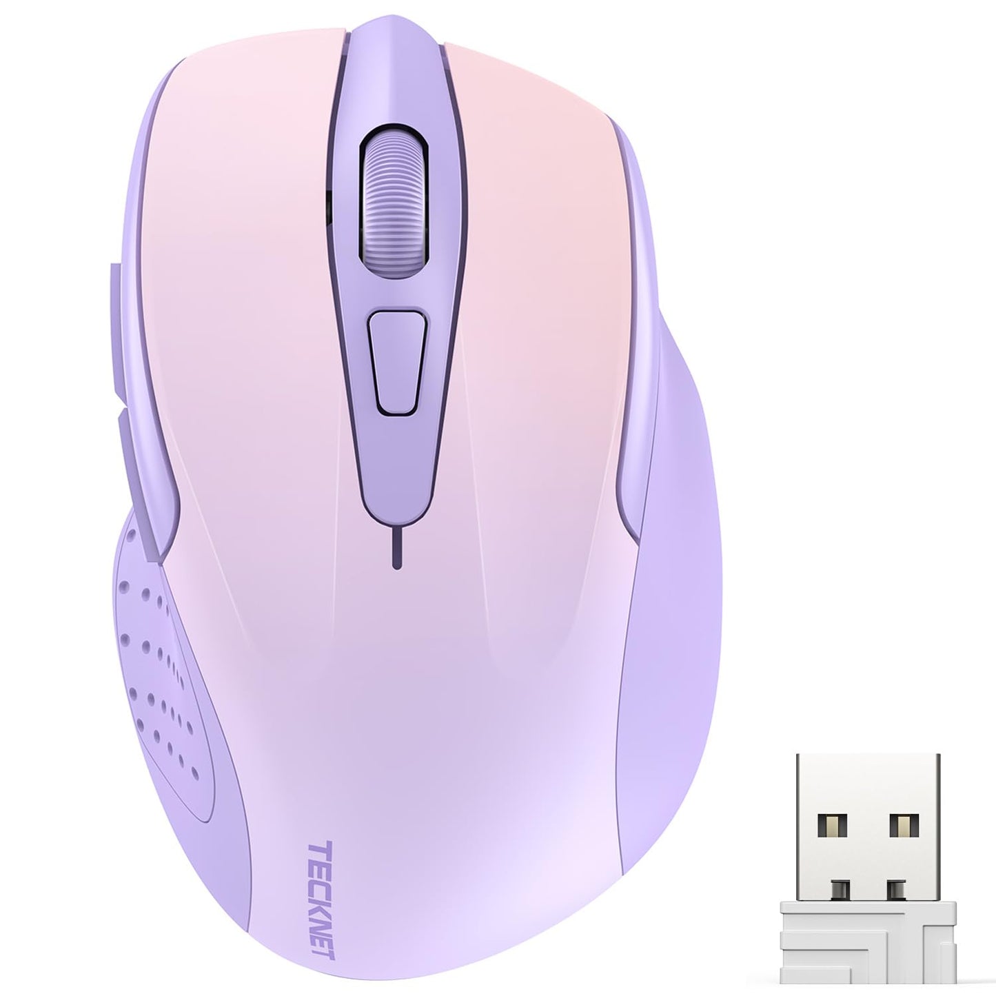 TECKNET Wireless Mouse, 2.4G Ergonomic Optical Mouse, Computer Mouse for Laptop, PC, Computer, Chromebook, Notebook, 6 Buttons, 24 Months Battery Life, 2600 DPI, 5 Adjustment Levels