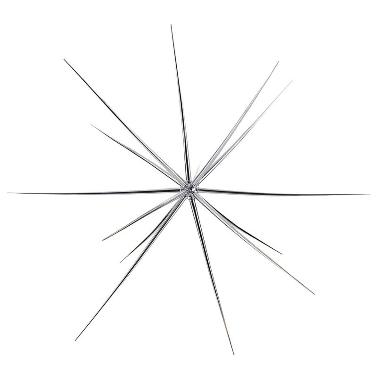 47th & Main Metallic Star Decoration for Hanging or Tabletop Starburst Figure Decor, 22" Long x 22" Wide x 20", Tall, Silver