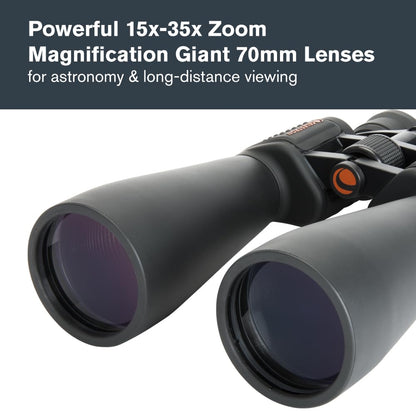 Celestron SkyMaster 15-35x70 Zoom Binoculars – Powerful Long-Range Binoculars for Astronomy & Outdoor Use – High Magnification up to 35x – Includes Tripod Adapter & Case
