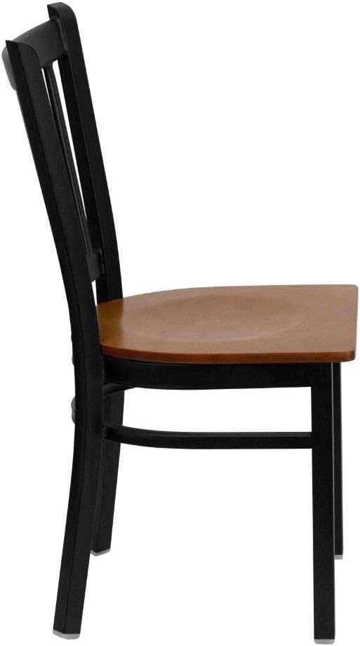 Flash Furniture 4 Pack HERCULES Series Black Vertical Back Metal Restaurant