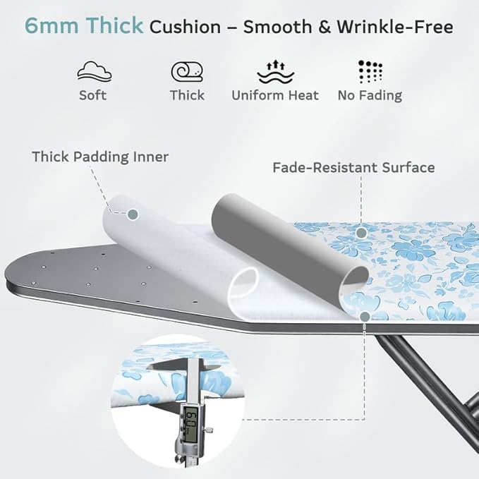 FIOBEE Ironing Board Cover and Pad Extra Thick Iron Board Pad