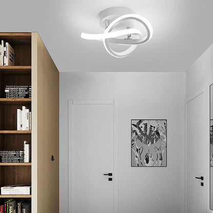 EIDISUNY Ceiling Light LED Lamp 2 Rings Creative Personality Nordic White Ceiling Lighting for Entrance Hallway Lights Ceiling Living Room Cool White Light 22W - White, Cold White Light 6000K