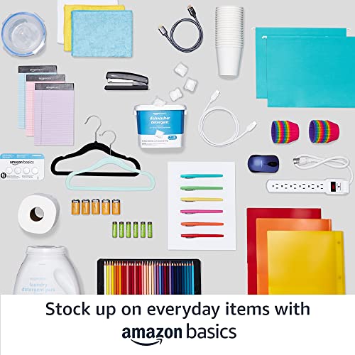 Amazon Basics 3-Shelf Adjustable Heavy Duty Steel Wire Rack Storage Shelving Organizer for Kitchen, Garage, 23.2" L x 13.4" W x 30" H, Black