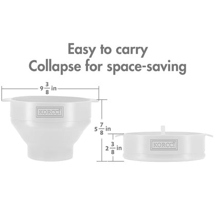 The Original Korcci Microwaveable Silicone Popcorn Popper, Microwave Popcorn Popper, Collapsible Microwave Popcorn Maker Bowl, No Oil Required, Use In Microwave, Dishwasher Safe (Blue)