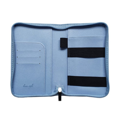 Phone Charging Passport Holder with Removable Fast Charging Power Bank that holds money, cards, phone, travel docs- RFID Blocking - Compatible with All Phones - Travel Accessories (Sky Blue)