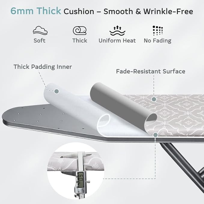 FIOBEE Ironing Board Cover and Pad Extra Thick Iron Board Pad