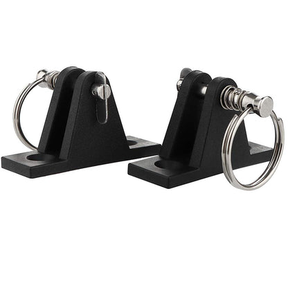 2 Pack Marine Grade Nylon Bimini Top 90°Plastic Deck Hinge with Pin and Ring, 316 Stainless Steel, Free Installation Screws
