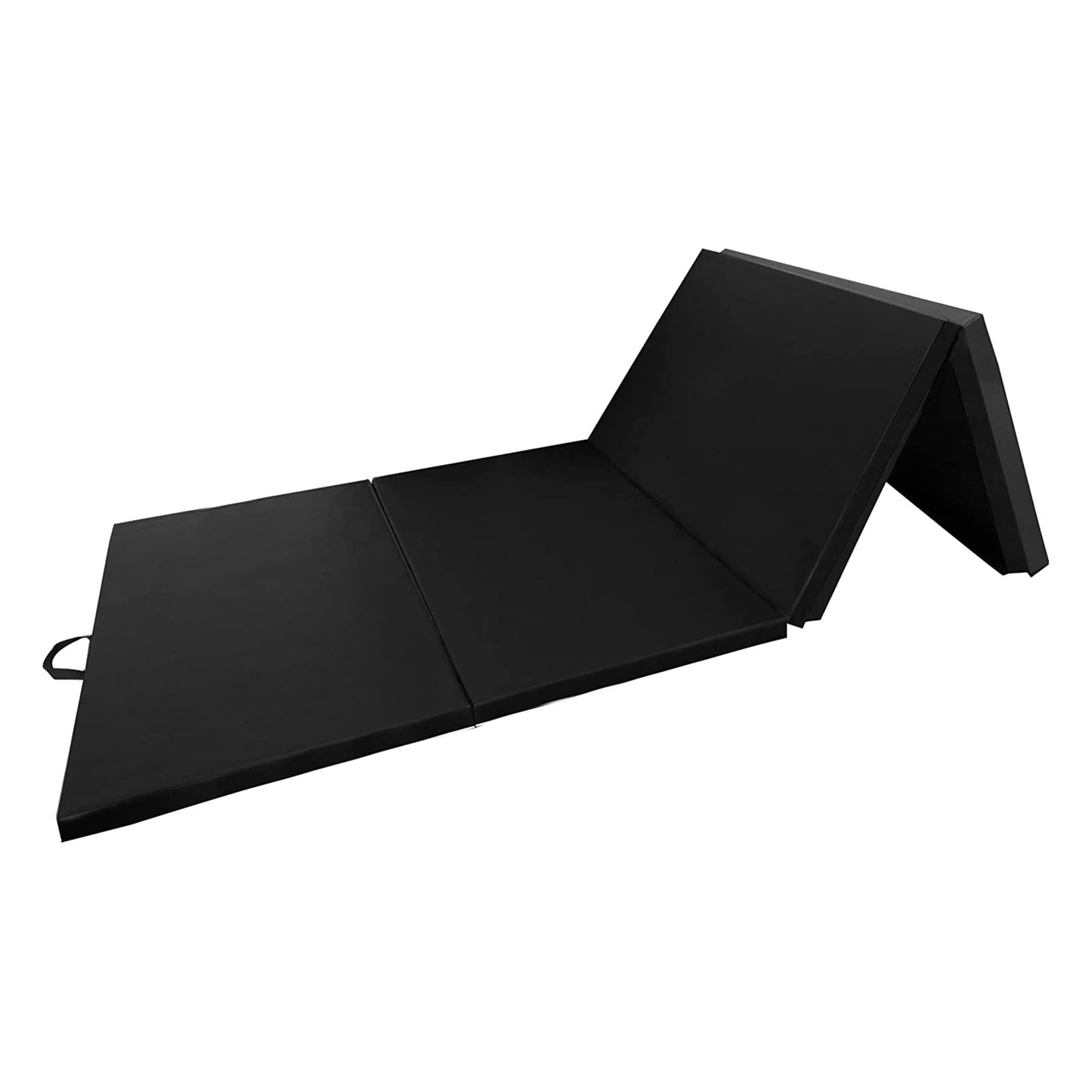 BalanceFrom All Purpose 4'x10'x2" Extra Thick High Density Anti Tear Gymnastics Gym Folding Exercise Aerobics Mats (Black)