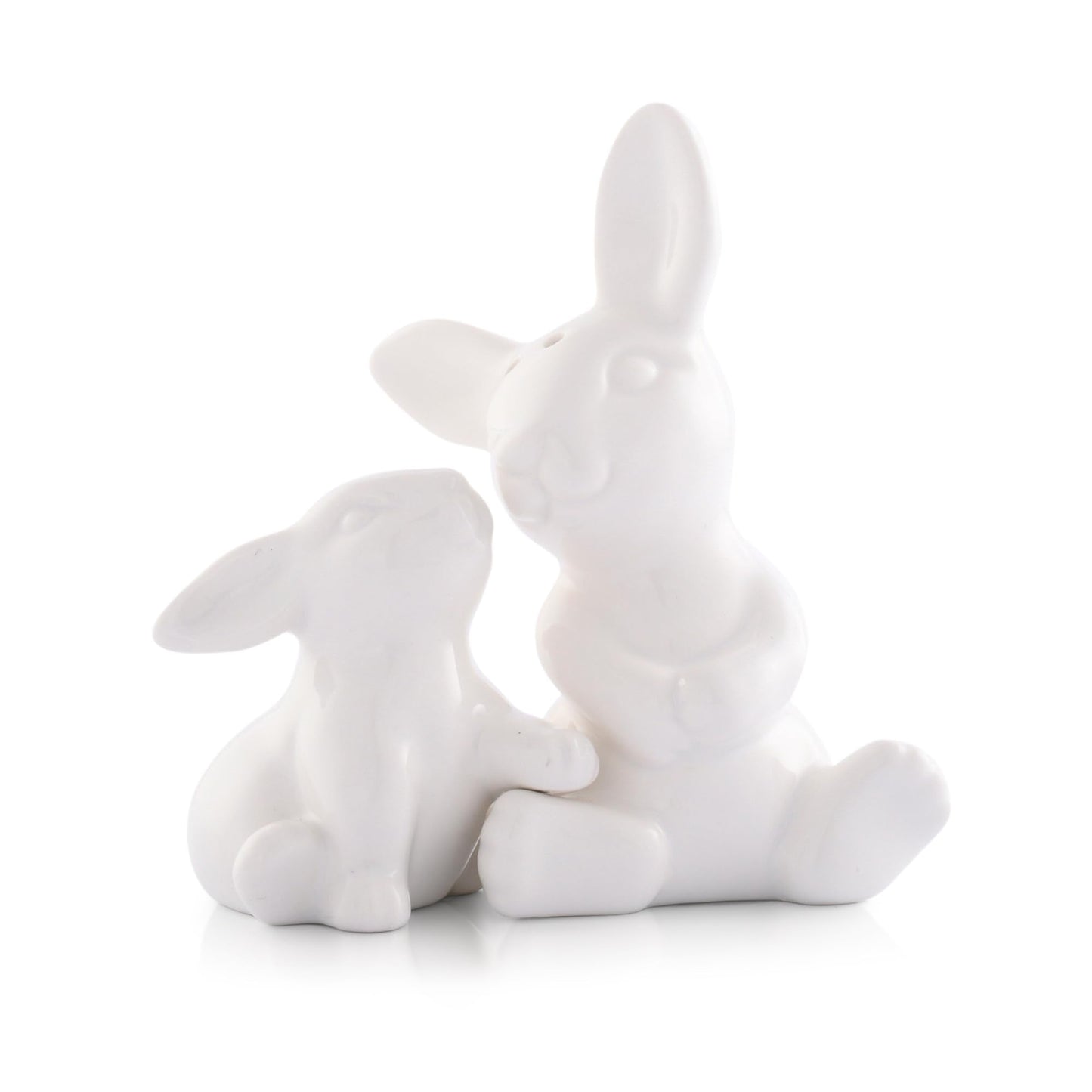 Arthur Court White Stoneware Mother and Baby Easter salt and pepper shakers set, Durable and Easy to Clean, Whimsical Addition to Table Settings, Bunny salt and pepper shakers