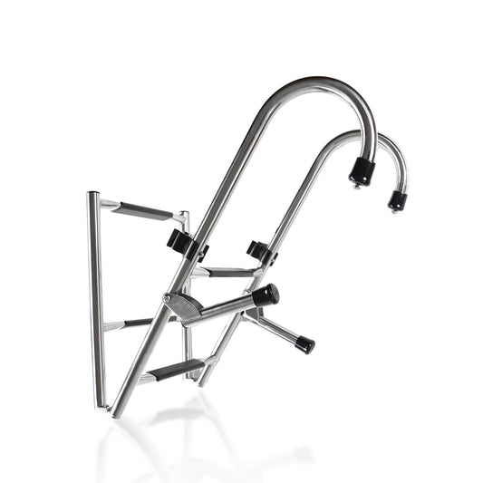MARINE CITY Stainless Steel Anti-Slip 2+2 Step Folding Telescoping Dock Ladder - Ideal for Marines, Boats, Yachts, Swimming Pools