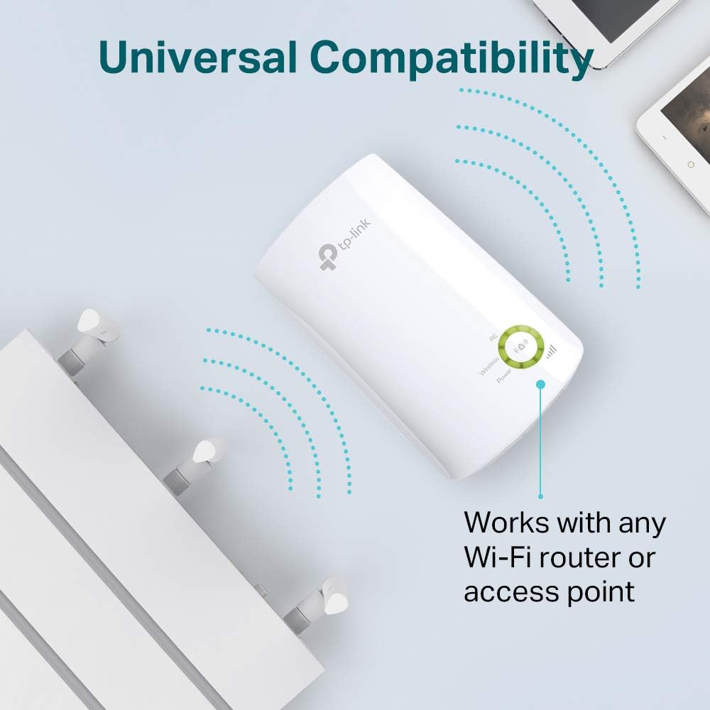 TP-Link TL-WA854RE N300Mbps WiFi Extender Booster, Internet Booster, Access Point,WiFi Repeater, WiFi Extender,App Control, WiFi Booster Range Extender, Smart Signal Indicator Light,UK Plug